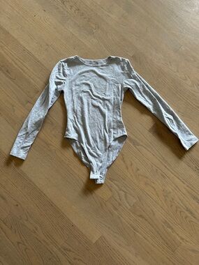 American Apparel Light Gray Long Sleeve Bodysuit